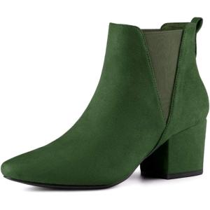 imageAllegra K Womens Pointed Toe Block Heel Ankle Chelsea BootsGreen