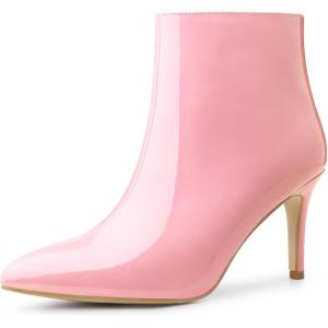 imageAllegra K Womens Pointed Toe Stiletto Heel Ankle Heeled BootsBaby Pink