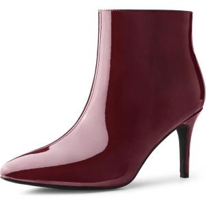 imageAllegra K Womens Pointed Toe Stiletto Heel Ankle Heeled BootsBurgundy