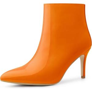 imageAllegra K Womens Pointed Toe Stiletto Heel Ankle Heeled BootsOrange