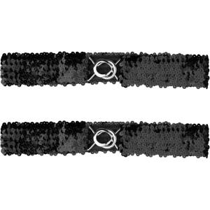 imageAllegra K Womens Skinny Elastic Waist Belts Sequins Decor Stretchy Belts for Dresses 2PCSBlack