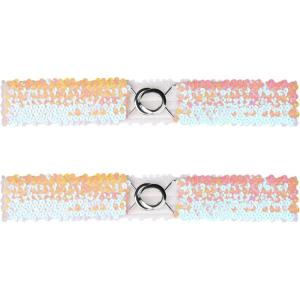 imageAllegra K Womens Skinny Elastic Waist Belts Sequins Decor Stretchy Belts for Dresses 2PCSColorful