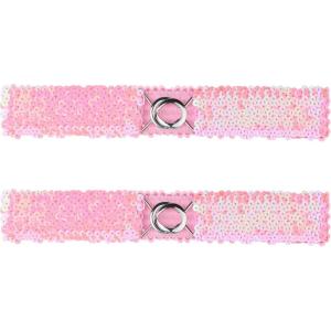 imageAllegra K Womens Skinny Elastic Waist Belts Sequins Decor Stretchy Belts for Dresses 2PCSPink
