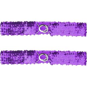 imageAllegra K Womens Skinny Elastic Waist Belts Sequins Decor Stretchy Belts for Dresses 2PCSPurple