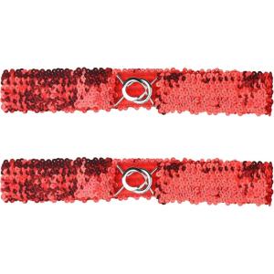 imageAllegra K Womens Skinny Elastic Waist Belts Sequins Decor Stretchy Belts for Dresses 2PCSRed