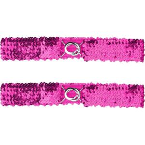 imageAllegra K Womens Skinny Elastic Waist Belts Sequins Decor Stretchy Belts for Dresses 2PCSRose Red