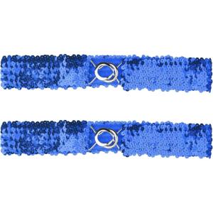 imageAllegra K Womens Skinny Elastic Waist Belts Sequins Decor Stretchy Belts for Dresses 2PCSRoyal Blue