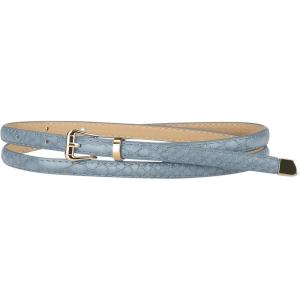 imageAllegra K Womens Skinny Embossed Leather Belts Alloy Pin Buckle Belt for Jeans Dresses PantsGreyblue