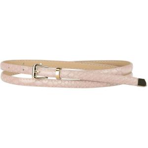 imageAllegra K Womens Skinny Embossed Leather Belts Alloy Pin Buckle Belt for Jeans Dresses PantsLight Pink