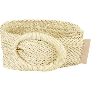 imageAllegra K Womens Woven Belts Wide Waist Belts for Dress Decor AdjustableBeige