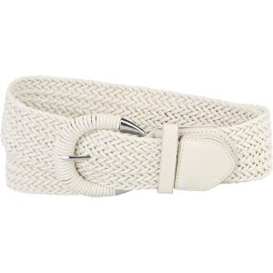 imageAllegra K Woven Plus Size Waist Belts Wide Braided Belts for Women Dress Metal BuckleCream