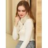 imageAllegra K Fluffy Faux Fur Collar Scarf Rabbit Ears Plush Neck Wrap Winter Warmer for WomenBeige