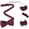 imageAllegra K Knitted Pretied Bowties for Men Women Dots Printed Dress Bow Tie Adjustable Strap Wine Red Sky Blue One Size