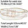 imageAllegra K Ladies Clear Waist Belts for Jeans Trousers Transparent Belts Rectangle BuckleGold