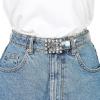 imageAllegra K Ladies Clear Waist Belts for Jeans Trousers Transparent Belts Rectangle BuckleSilver