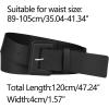 imageAllegra K Ladies Plus Size Pure Belts Adjustable Rectangle Buckle Wide Waistband Belt for DressBlack