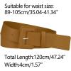 imageAllegra K Ladies Plus Size Pure Belts Adjustable Rectangle Buckle Wide Waistband Belt for DressBrown