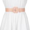 imageAllegra K Ladies Plus Size Pure Belts Adjustable Rectangle Buckle Wide Waistband Belt for DressPink