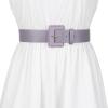 imageAllegra K Ladies Plus Size Pure Belts Adjustable Rectangle Buckle Wide Waistband Belt for DressPurple