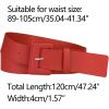 imageAllegra K Ladies Plus Size Pure Belts Adjustable Rectangle Buckle Wide Waistband Belt for DressRed