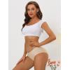 imageAllegra K Panties for Women Unlined Comfortable Underwear No Show Elastic Waist BriefBeige