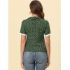 imageAllegra K Polka Dots Blouse for Womens Contrast Tie Peter Pan Collar Vintage ShirtDark Green