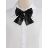 imageAllegra K PreTied Bowknot Bow Tie for Women Adjustable Bowtie Solid ColorBlack