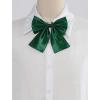 imageAllegra K PreTied Bowknot Bow Tie for Women Adjustable Bowtie Solid ColorDeep Green