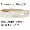 imageAllegra K Skinny Slim Thin Nonporous Waist Belt Rectangle Buckle PU Leather Solid Simple Belts for Jeans DressBeige