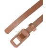 imageAllegra K Skinny Slim Thin Nonporous Waist Belt Rectangle Buckle PU Leather Solid Simple Belts for Jeans DressBrown