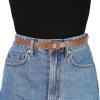 imageAllegra K Skinny Slim Thin Nonporous Waist Belt Rectangle Buckle PU Leather Solid Simple Belts for Jeans DressBrown
