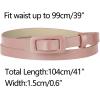 imageAllegra K Skinny Slim Thin Nonporous Waist Belt Rectangle Buckle PU Leather Solid Simple Belts for Jeans DressPink
