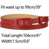 imageAllegra K Skinny Slim Thin Nonporous Waist Belt Rectangle Buckle PU Leather Solid Simple Belts for Jeans DressRed