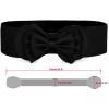imageAllegra K Women Bowtie Ornament Press Stud Button Elastic Waist Cinch BeltBlack
