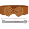 imageAllegra K Women Bowtie Ornament Press Stud Button Elastic Waist Cinch BeltBrown