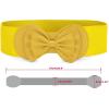 imageAllegra K Women Bowtie Ornament Press Stud Button Elastic Waist Cinch BeltYellow