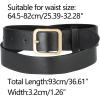 imageAllegra K Women Pin Buckle Belt Soft Wide Waist Belt Casual Dresses Jeans PantsBlack golden Buckle