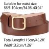 imageAllegra K Women Pin Buckle Belt Soft Wide Waist Belt Casual Dresses Jeans PantsBrown golden Buckle