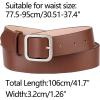 imageAllegra K Women Pin Buckle Belt Soft Wide Waist Belt Casual Dresses Jeans PantsBrown silvery Buckle