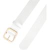imageAllegra K Women Pin Buckle Belt Soft Wide Waist Belt Casual Dresses Jeans PantsWhite golden Buckle