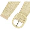 imageAllegra K Women Wide Waist Belts Braided Woven Belts for Dress Chunky BuckleBeige