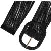 imageAllegra K Women Wide Waist Belts Braided Woven Belts for Dress Chunky BuckleBlack
