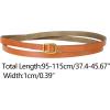 imageAllegra K Womens Adjustable Skinny Leather Belt Fashion Narrow Belts Minimalism Waist StrapOrangebrown