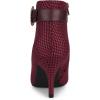 imageAllegra K Womens Buckle Plaid Stiletto Heels Houndstooth Ankle BootsBurgundy
