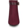 imageAllegra K Womens Buckle Plaid Stiletto Heels Houndstooth Ankle BootsBurgundy