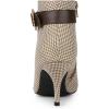 imageAllegra K Womens Buckle Plaid Stiletto Heels Houndstooth Ankle BootsKhaki