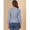 imageAllegra K Womens Casual Floral Lace Trim Collared Button Down Long Sleeve Blouse