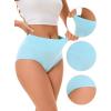 imageAllegra K Womens Cotton High Waist Available in Plus Size Tummy Control UnderwearBlue