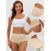 imageAllegra K Womens Cotton Underwear HighRise Lace Trim Tummy Control Full Coverage BriefBeige