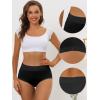 imageAllegra K Womens Cotton Underwear HighRise Lace Trim Tummy Control Full Coverage BriefBlack